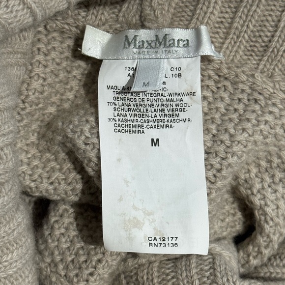 MaxMara Cashmere Wool Cropped Cowl Neck Sweater size M - Picture 3 of 6